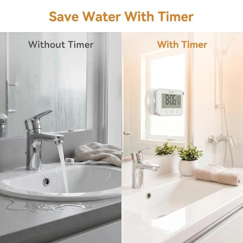 Waterproof Digital Shower Clock with Timer, Temperature and Humidity Display