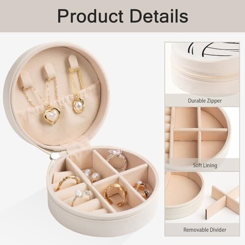 Mindoub Volleyball Travel Jewelry Case 18-Pack Round Portable Organizer for Athletes & Fans