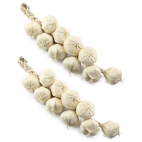 Artificial Garlic String 2-Piece Set, Lifelike Foam Vegetable Decor