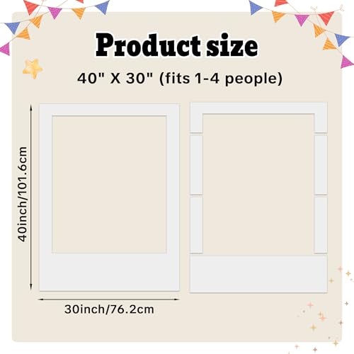 Large 40x30 Inch DIY Photo Booth Frame - Weatherproof Blank Selfie Prop
