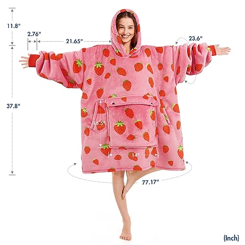 Oversized Wearable Blanket Hoodie, Sherpa Fleece Loungewear for Adults