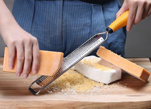 Stainless Steel Citrus Lemon Zester & Cheese Grater with Protective Cover