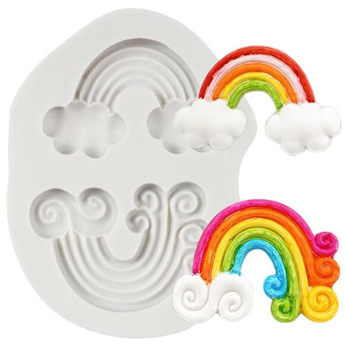 QDMOLDS Rainbow Silicone Fondant Mold - Rainbow Cake Molds, 1pc, Style A