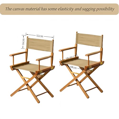 Director Chair Replacement Canvas Cover Set with Wood Sticks (Khaki)