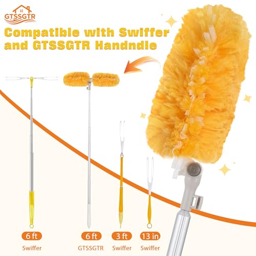 6 ft Extendable Microfiber Duster Kit with 20 Refill Pads & 360° Swivel Head