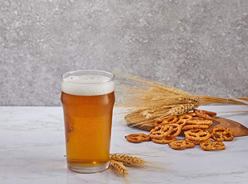 19oz Beer Pint Glasses - Set of 4 Heavy-Duty Pub Style Drinking Glasses