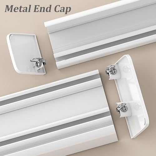 Heavy-Duty Dual Curtain Track with Pelmet Box, 7.9ft Wall-Mount Rail