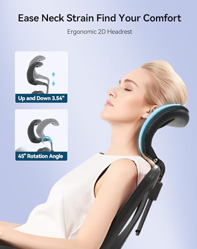 Ergonomic Office Chair with Mesh Back, Lumbar Support & 3D Armrests - Black
