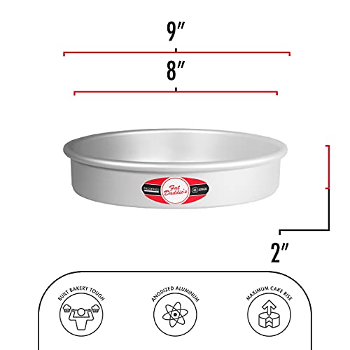 Anodized Aluminum Round Cake Pans Set - 8 x 2 Inch, 2-Piece Bakeware