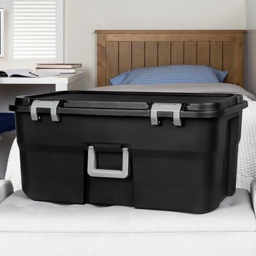 22-Gallon Heavy Duty Rolling Storage Trunk with Lockable Hinged Lid