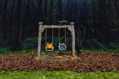 Department 56 Spooky Swing Set Figurine for Halloween Village Collection, 4.25 Inch