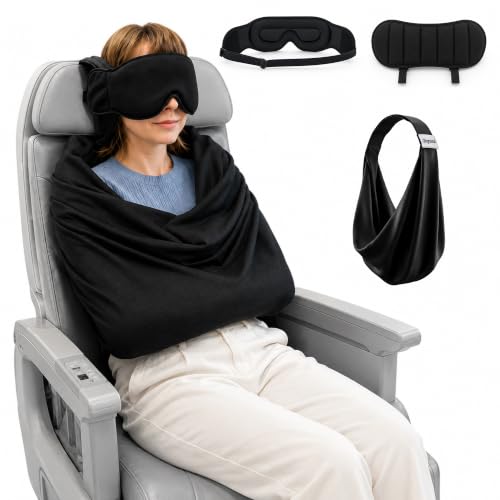 3-in-1 Travel Pillow Set with Eye Mask and Neck Support