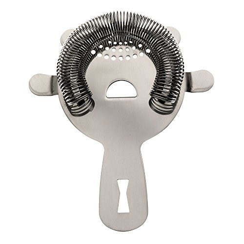 Heavy Duty Spring Bar Strainer with 4 Prongs - Stainless Steel Cocktail Strainer
