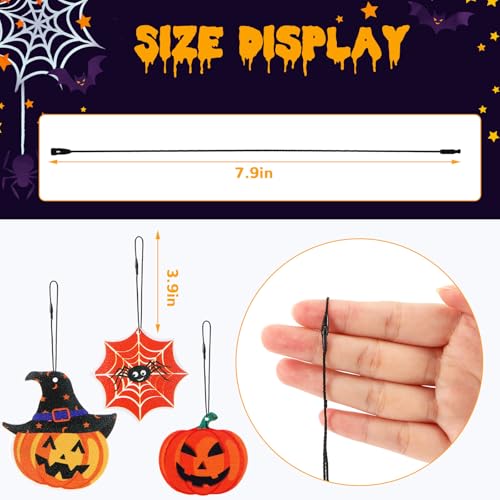 500 Pcs Black Ornament Hanger Strings - Snap Lock Fasteners for Holiday Decor