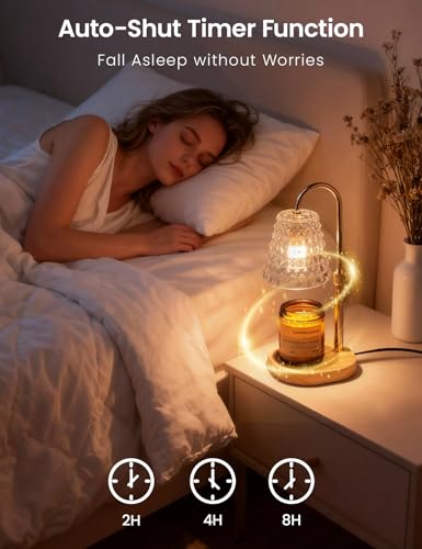 Dimmable Candle Warmer Lamp with Timer - Adjustable Height Wax Melter