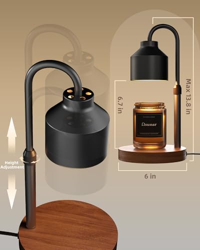 Adjustable Height Candle Warmer Lamp with Timer & 2 Bulbs