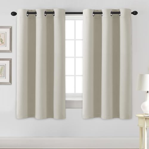 Thermal Insulated Blackout Curtains for Bedroom - 63 Inch Grommet Panels (Ivory/Cream, Set of 2)