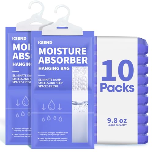 Hanging Moisture Absorber Bags 10 Pack 9.8 Oz Closet Dehumidifier