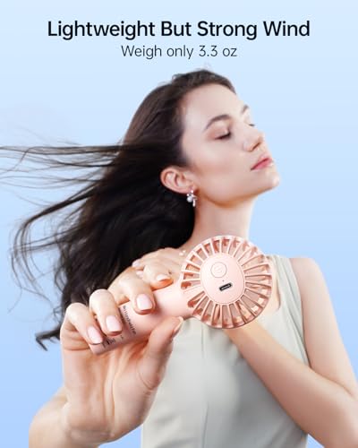 Mini Portable Handheld Fan, 3-Speed Rechargeable Personal USB Fan