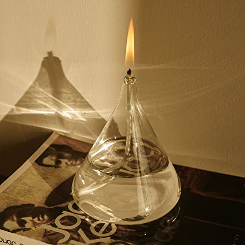Petite Cone Oil Lamp - Refillable Borosilicate Glass Candle