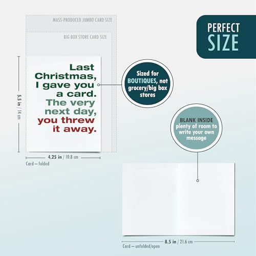 Funny Christmas Holiday Card - Last Christmas I Gave You a Card, Snarky Greeting for Family & Friends