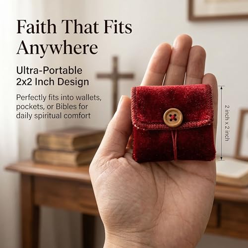 Catholic Pocket Prayer Quilts - 3 Pack with Crosses, 2x2 Inch