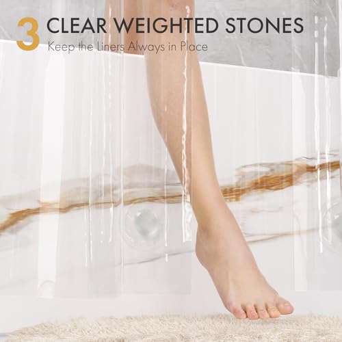 Extra Long Shower Curtain Liner, 72x96 Inch Clear PEVA with Weighted Hem