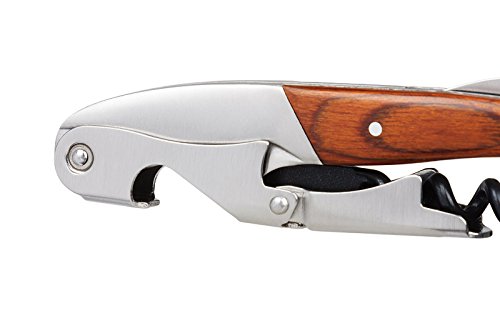 Premium Waiter's Corkscrew 3-in-1 Stainless Steel Wine Opener with Rosewood Handle