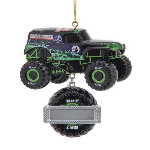 Monster Jam Grave Digger Ornament with Customizable Nameplate - 3.5 Inch Holiday Decor