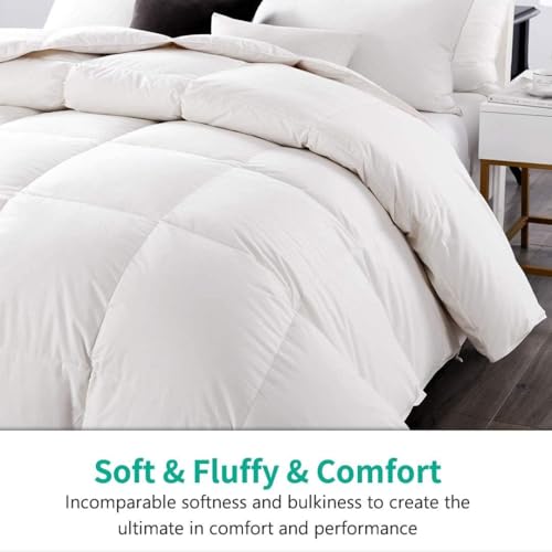 APSMILE King All Season Down Comforter - 100% Organic Cotton Duvet Insert