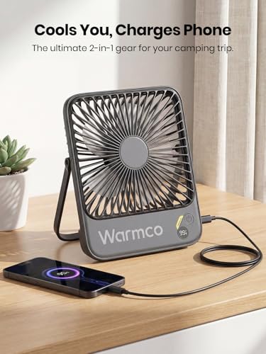 Warmco D3 10000mAh Portable Travel Fan 7-Inch Quiet Battery Powered Desk Fan