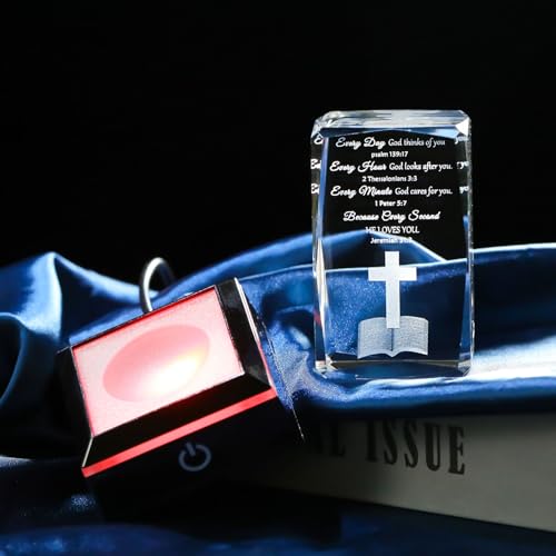 Movdyka 3D Crystal Christian Gifts for Women Men Inspirational Bible Verse - Bible Verse (Every Day)