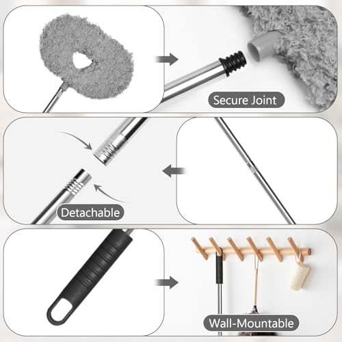Extendable Ceiling Fan Duster with 13-50 Inch Pole - Bendable Microfiber Brush