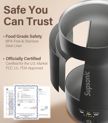 Supsonic Space Gray 14oz Heated Smart Coffee Mug with Temperature Control