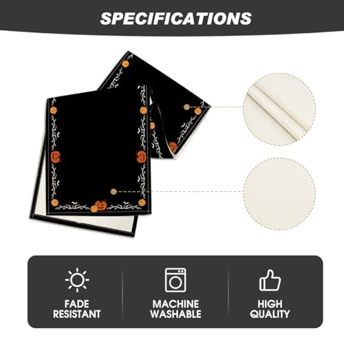 Artoid Mode 13 x 72 Inch Halloween Table Runner Home Party Decor Black