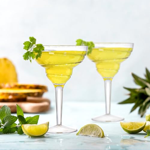 Youeon 6-Pack 12 Oz Shatterproof Acrylic Margarita Glasses - Reusable Stemware for Indoor & Outdoor Parties