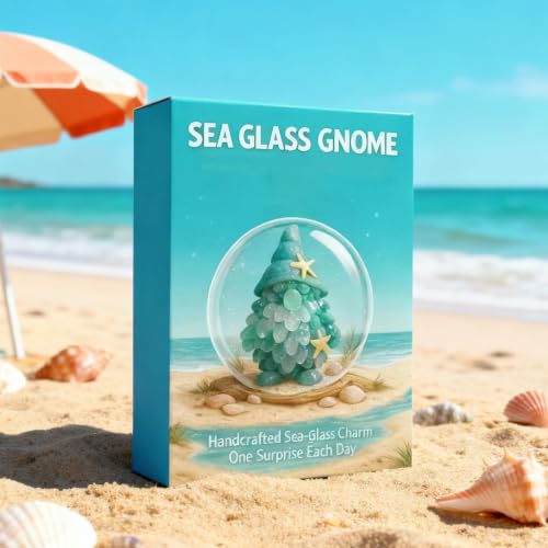 Sea Glass Gnome Advent Calendar - 24 Days Christmas Countdown with Ornaments