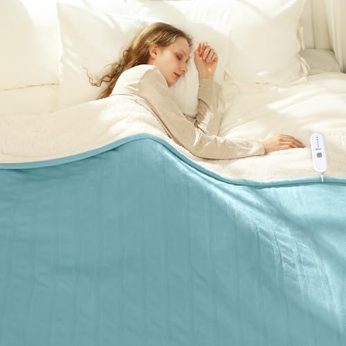 Electric Heated Blanket Twin Size - Soft, Washable, 5 Heat Settings