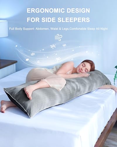 Cooling Body Pillow for Adults - Shredded Memory Foam, 20"x54"