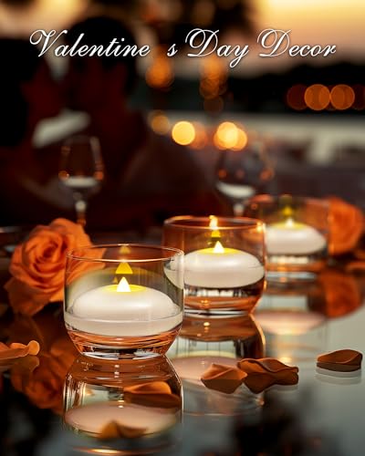 24-Pack Waterproof LED Floating Candles - 3-Inch Water-Activated Tealights