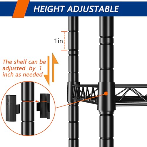 5-Tier Metal Wire Storage Rack Adjustable Standing Shelf Unit Black