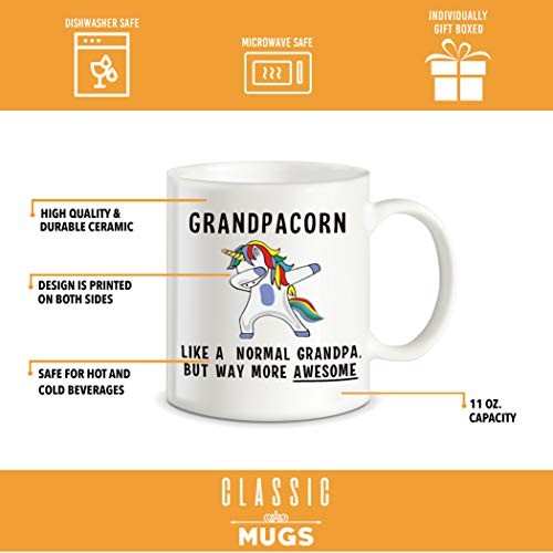 Grandpacorn Funny Grandpa Mug - Unique Coffee Cup Gift for Father's Day
