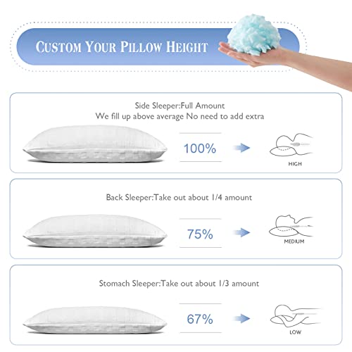 Adjustable Cooling Bed Pillows Set of 2 - Shredded Memory Foam