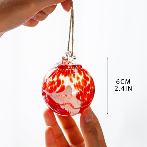 6-Piece Hand-Blown Glass Hanging Ornament Balls, 2.4-Inch Gazing Balls