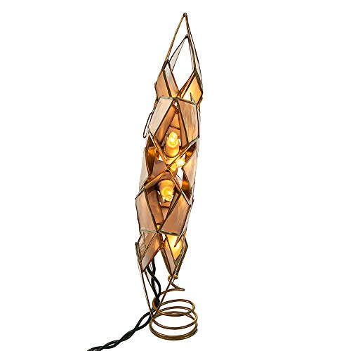 10-Light Pre-Lit Capiz Shell Star Christmas Tree Topper - 9.25 Inch