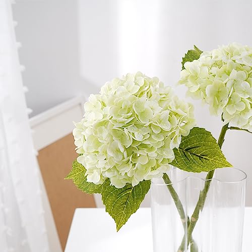 21" Real Touch Hydrangea Artificial Flowers - 3 Pcs Latex Faux Floral Arrangements for Home Decor, Weddings, and Parties