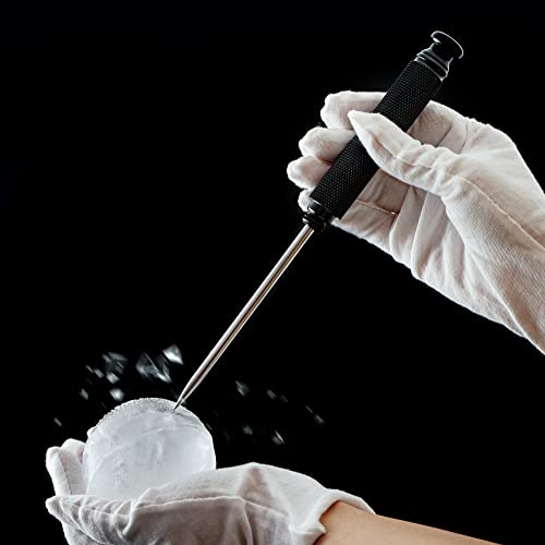 FANYUN Black Stainless Steel Ice Pick with Safety Cover - Heavy-Duty & Non-Slip Handle