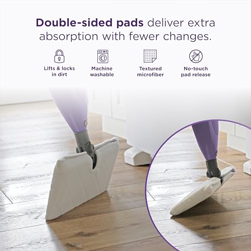 Shark Steam Pocket Mop S3501 with Washable Microfiber Pads, Purple