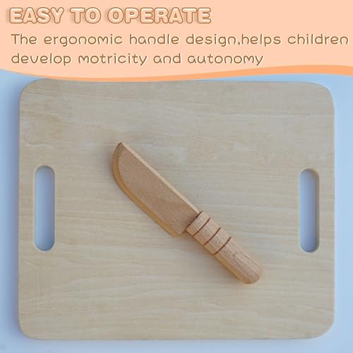 3-Piece Wooden Safe Kids Cooking Knife Set for Vegetables and Fruit