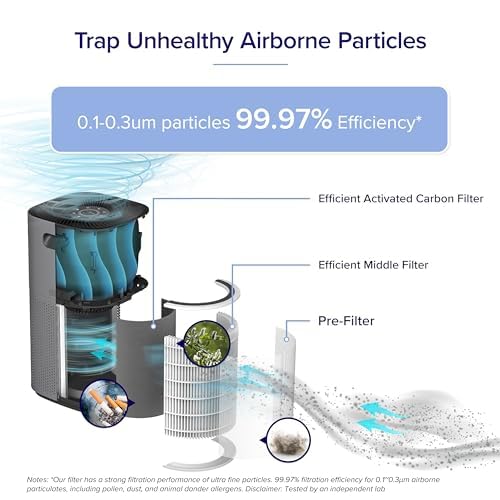 Air Purifier Replacement Filter with HEPA and Activated Carbon